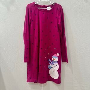 Hanna Andersson Mulberry Christmas Snowman Appliqué Art Dress